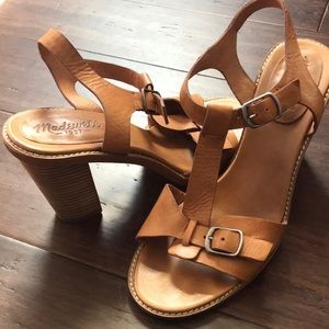 Madewell Leather Sandal with a stacked heel